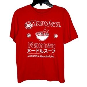 Maruchan Ramen T Shirt Red Graphic Print Casual‎ Tee